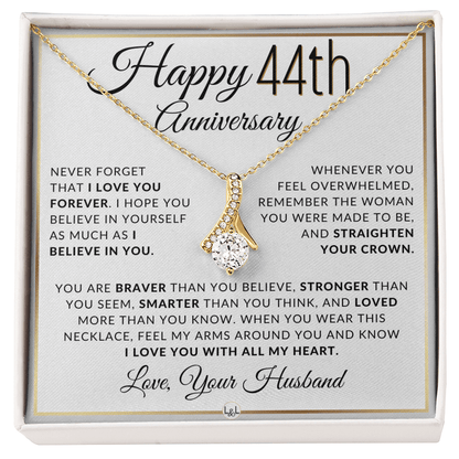 44th Anniversary Gift for Wife | Straighten Your Crown Necklace