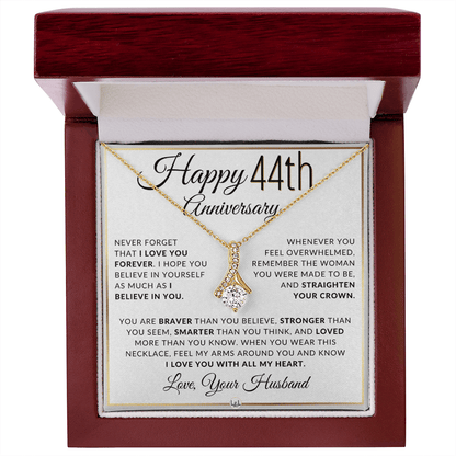 44th Anniversary Gift for Wife | Straighten Your Crown Necklace