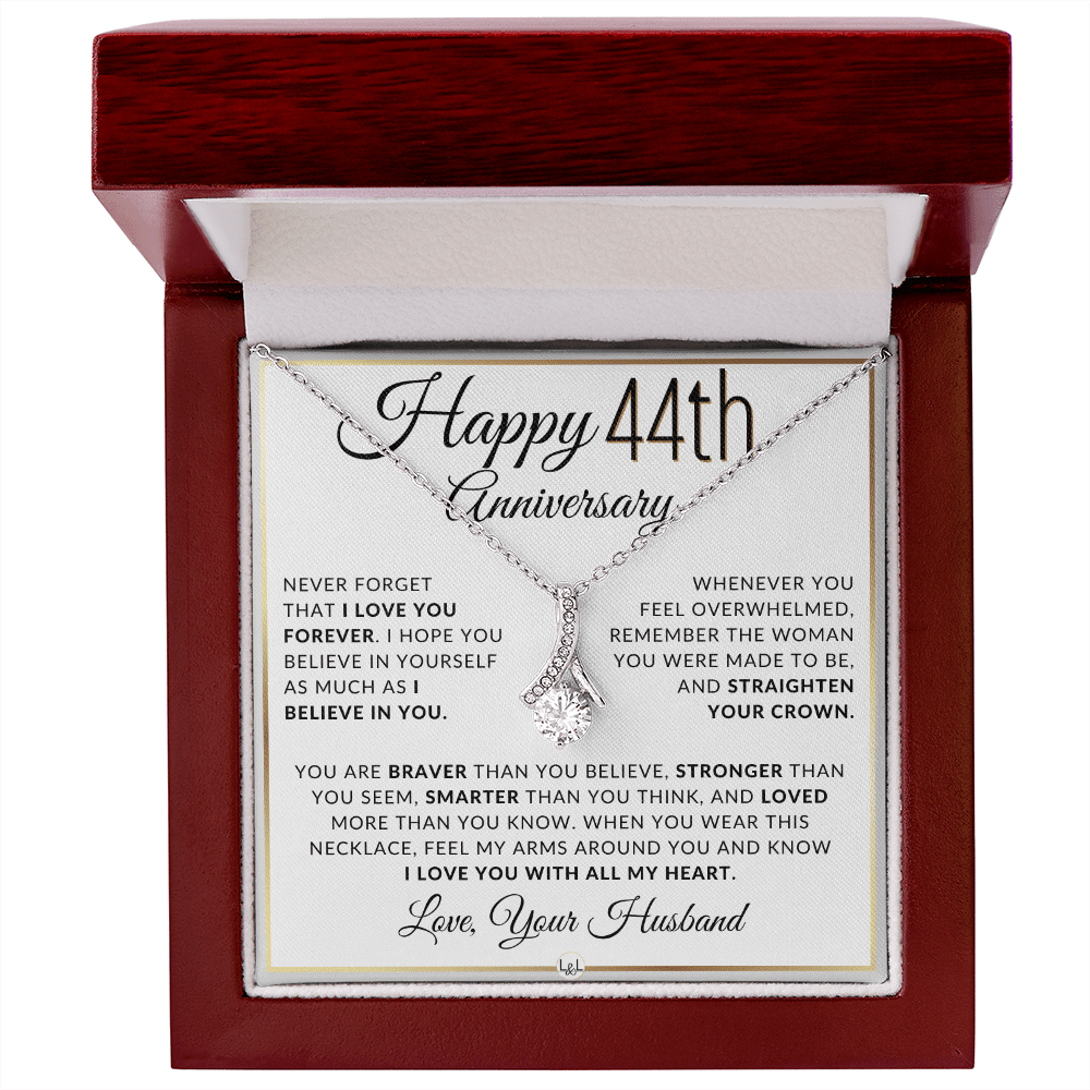 44th Anniversary Gift for Wife | Straighten Your Crown Necklace