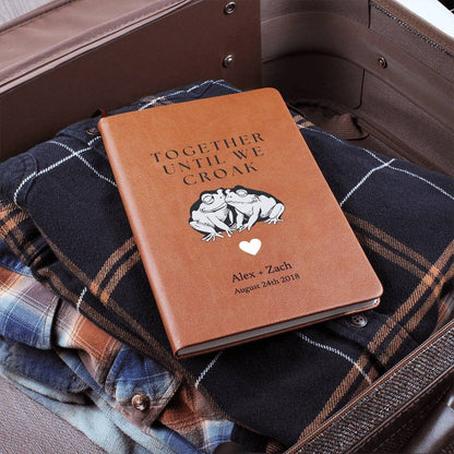 Together Until We Croak - Custom Leather Journal - Couples Notebook - Liliana and Liam