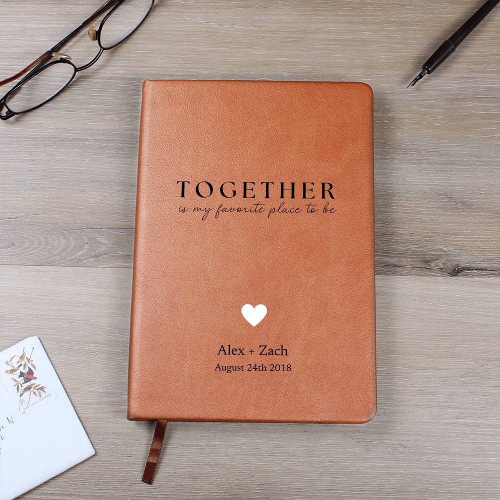 Personalized Leather Journal - Together - Custom Leather Notebook For The One You Love