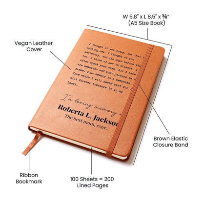 Forever Treasured - Custom Leather Journal - Sympathy, Memorial, Bereavement Notebook - Liliana and Liam