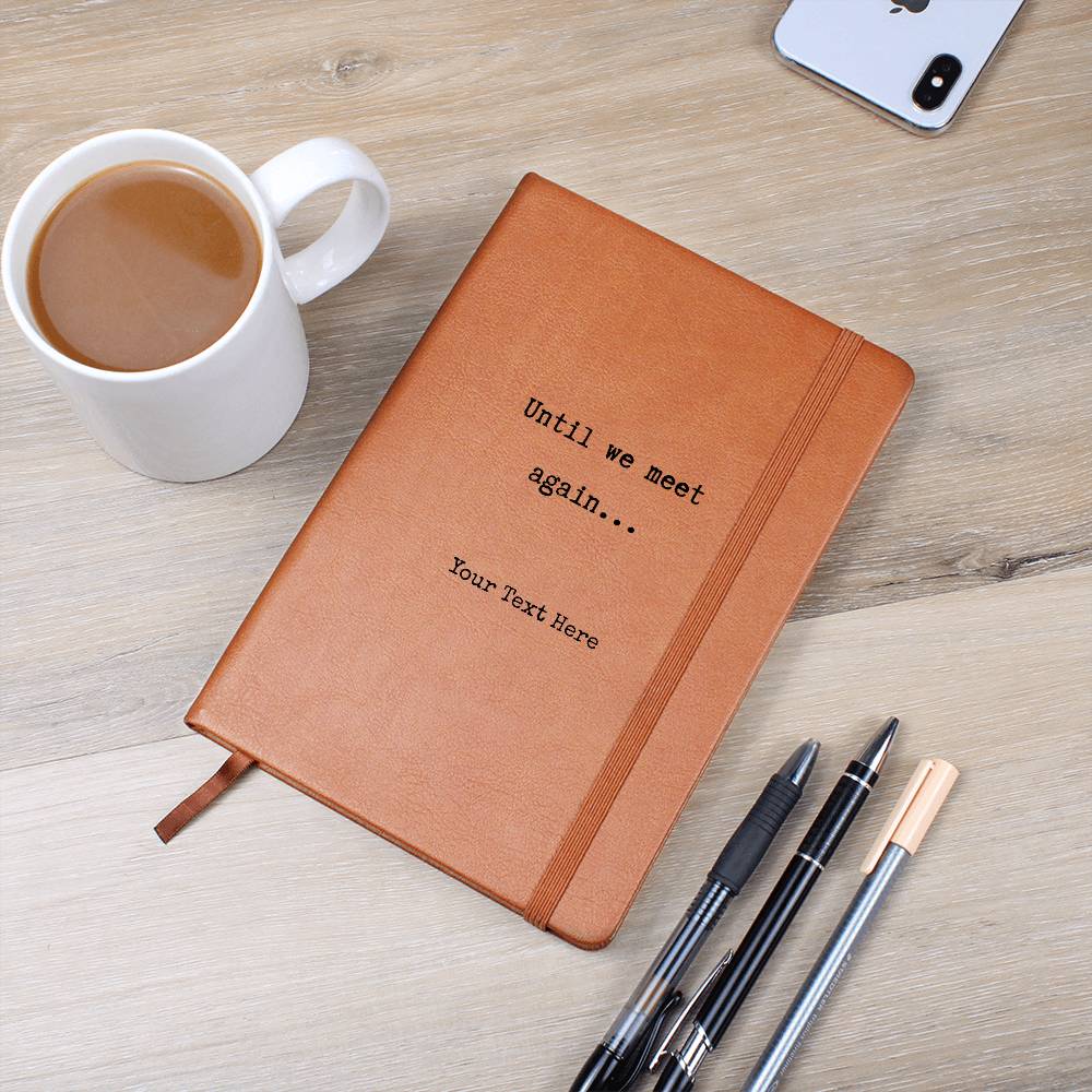 Personalized Grief Journal - Until We Meet Again - Leather Remembrance Notebook - Sympathy, Memorial, Bereavement Gift