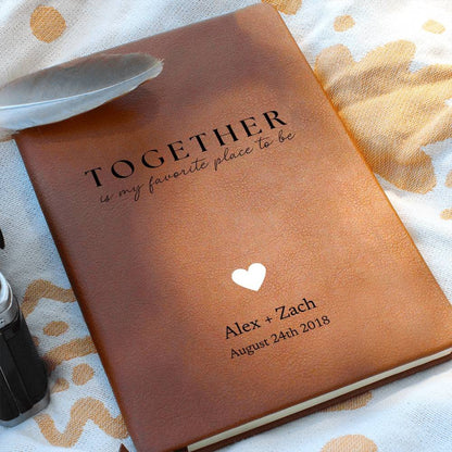 Personalized Leather Journal - Together - Custom Leather Notebook For The One You Love