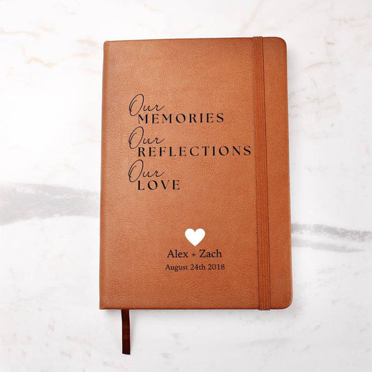 Our Love - Custom Leather Journal - Love Notebook - Liliana and Liam