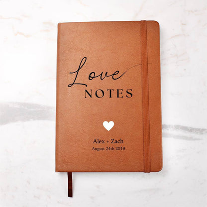 Personalized Leather Journal - Love Notes - Love Letters, Memory Book