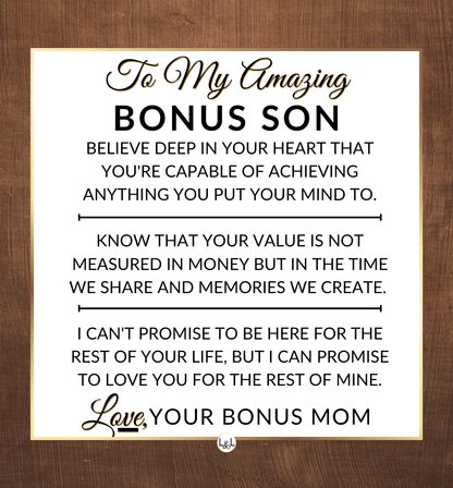 You Can Achieve Anything - Openwork Skeleton Watch + LED Watch Box - Gift For Bonus Son From Bonus Mom - Liliana and Liam