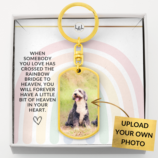 Dog Loss Gift - Heave In Your Heart - Photo Heart Keychain - Custom Dog Remembrance, Bereavement & Sympathy Gift