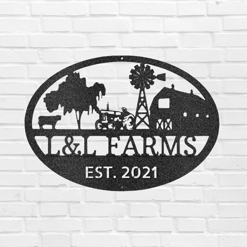 Simple Farm Monogram - Steel Sign
