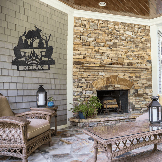 Camping Monogram - Custom Metal Sign - Wall Art - Liliana and Liam
