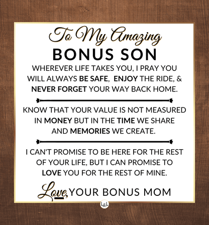 Never Forget Your Way Home - Openwork Skeleton Watch + LED Watch Box - Gift For Bonus Son From Bonus Mom - Liliana and Liam