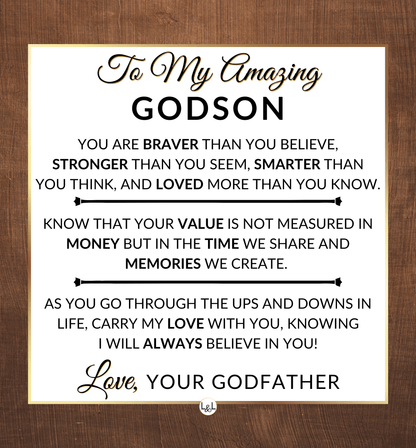 Carry My Love With You - Openwork Skeleton Watch + LED Watch Box - Gift For Godson From Godfather - Liliana and Liam