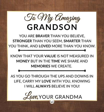 Carry My Love With You - Openwork Skeleton Watch + LED Watch Box - Gift For Grandson From Grandma - Liliana and Liam