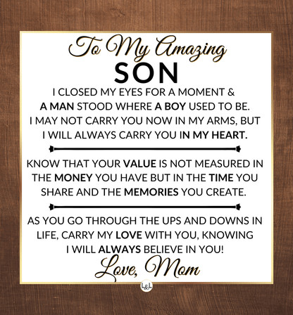 I Closed My Eyes - Men's Openwork Skeleton Watch + LED Watch Box - Gift For My Son From Mom - Liliana and Liam