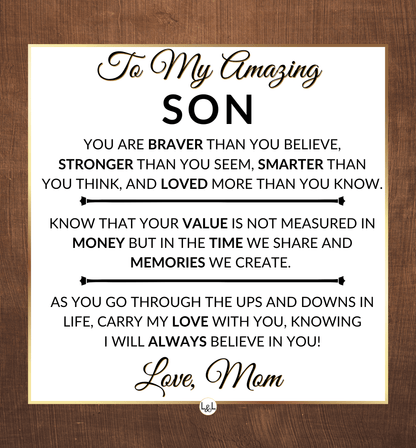 Carry My Love With You - Men's Openwork Skeleton Watch + LED Watch Box - Gift For My Son From Mom - Liliana and Liam
