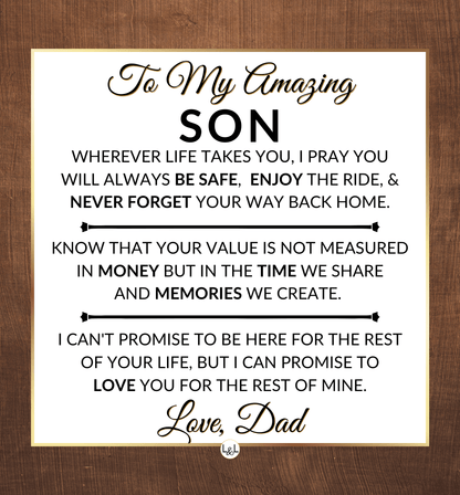 Never Forget Your Way Home - Men's Openwork Skeleton Watch + LED Watch Box - Gift For Our Son From His Mom and Dad - Liliana and Liam
