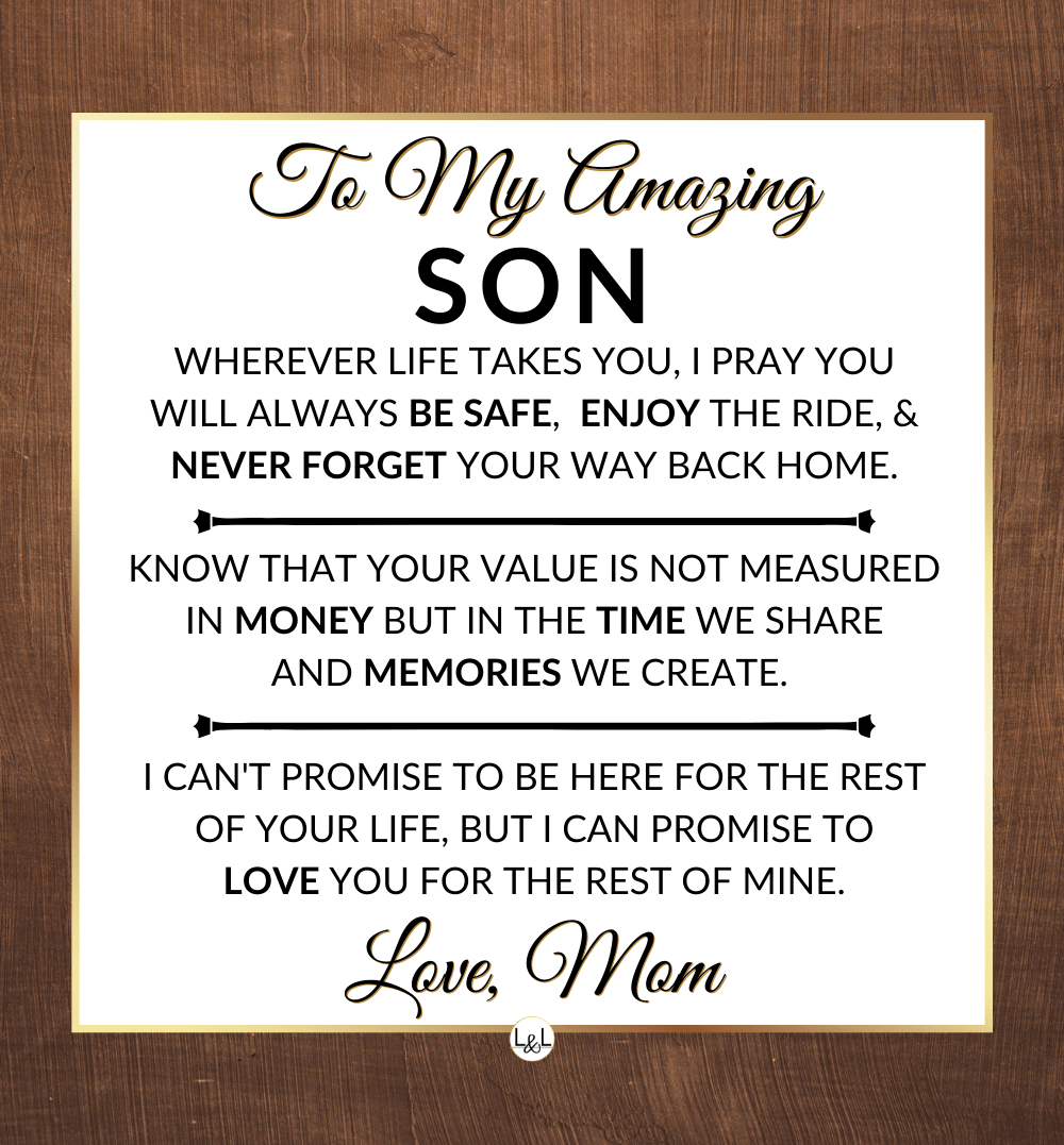 Gift For Son From Mom - Never Forget Your Way Home - Men's Openwork Skeleton Watch + LED Watch Box - Great Christmas, Birthday, or Graduation Gift - Liliana and Liam