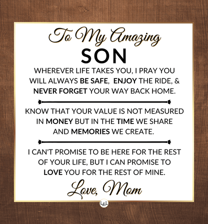Never Forget Your Way Home - Men's Openwork Skeleton Watch + LED Watch Box - Gift For Son From Mom - Liliana and Liam