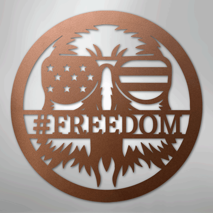 Bald Eagle with Shade - Custom Metal Wall Art - Patriotic Decoration, Patriotic Sign, 4th of July Wreath - Metal Wall Art