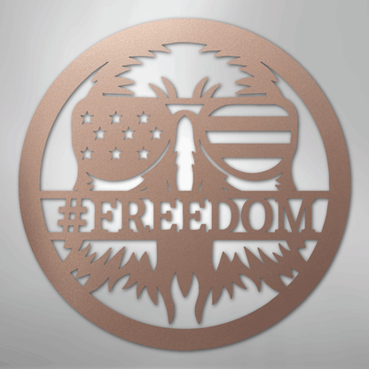 Bald Eagle with Shade - Custom Metal Wall Art - Patriotic Decoration, Patriotic Sign, 4th of July Wreath - Metal Wall Art
