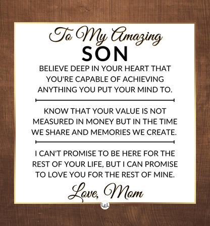 You Can Achieve Anything - Openwork Skeleton Watch + LED Watch Box - Son Gift From Mom - Liliana and Liam