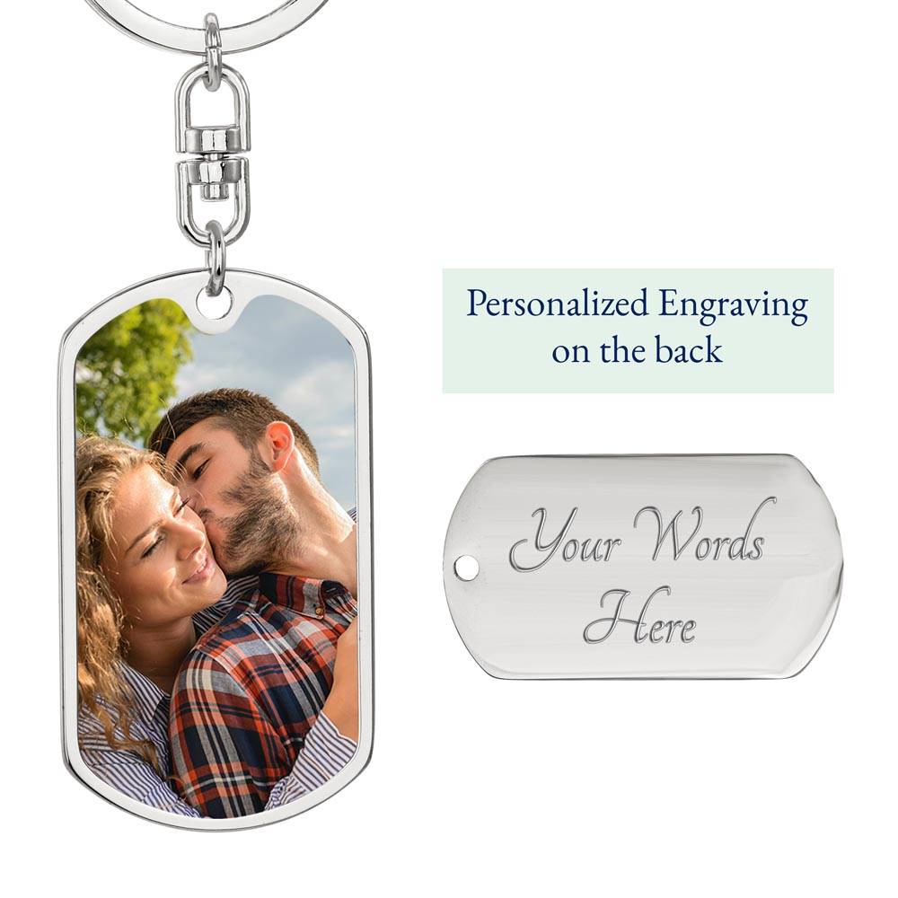 Dog Loss Gift - Crossing Over the Rainbow Bridge - Photo Keychain - Custom Dog Remembrance, Bereavement & Sympathy Gift