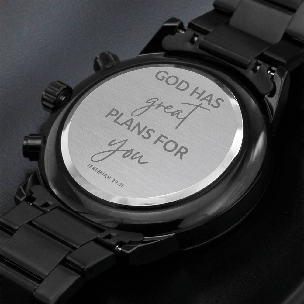 Christian Engraved Watch - Plans For You - Great Gift For Christmas, Birthday, Confirmation, or A Baptism