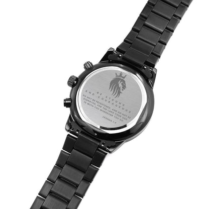Christian Engraved Watch - Be Strong and Courageous - Great Gift For Christmas, Birthday, Confirmation, or A Baptism