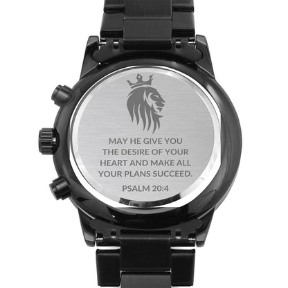 Christian Engraved Watch - Your Plans Succeed - Great Gift For Christmas, Birthday, Confirmation, or A Baptism