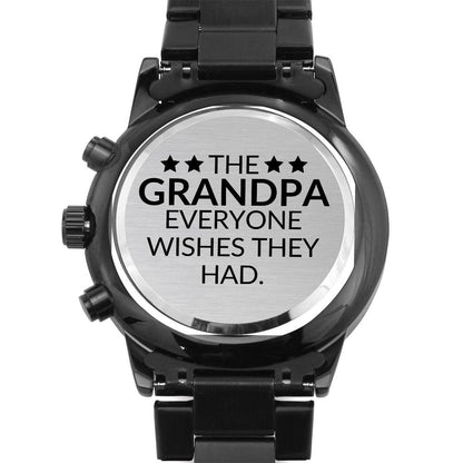 Gift For Grandpa - Everyone Wishes They Had - Engraved Black Chronograph Men's Watch + Watch Box - Perfect Birthday Present or Christmas Gift For Him - Liliana and Liam