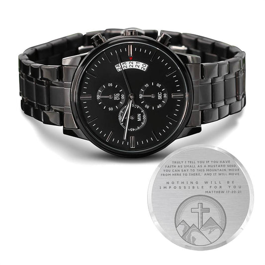 Christian Watch - Faith Of A Mustard Seed - Great Gift For Christmas, Birthday, Confirmation, or A Baptism - Liliana and Liam