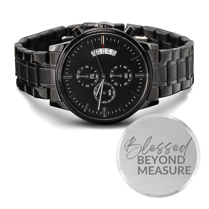 Christian Engraved Watch - Blessed Beyond Measure - Great Gift For Christmas, Birthday, Confirmation, or A Baptism - Liliana and Liam