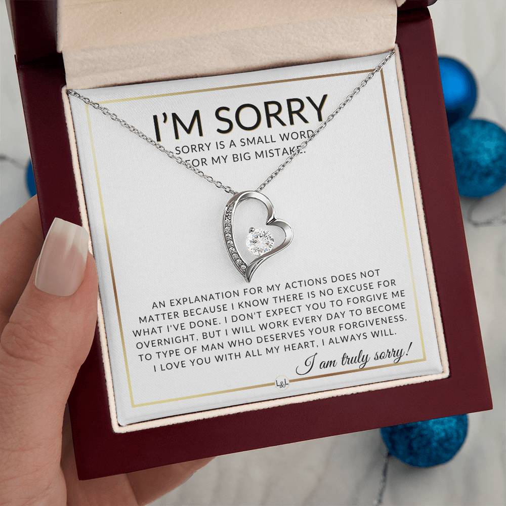 I Am Sorry - Elegant Knot Pendent Necklace - Apology Gift - Liliana and Liam