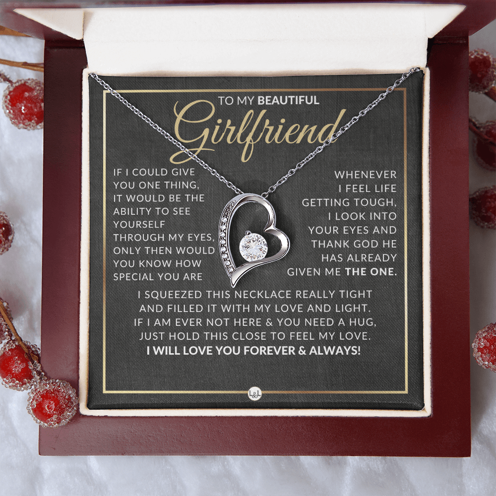 Gift Idea For Girlfriend Who Has Everything - Open Heart Pendant Necklace - Christmas, Valentine's Day, Birthday, Anniversary