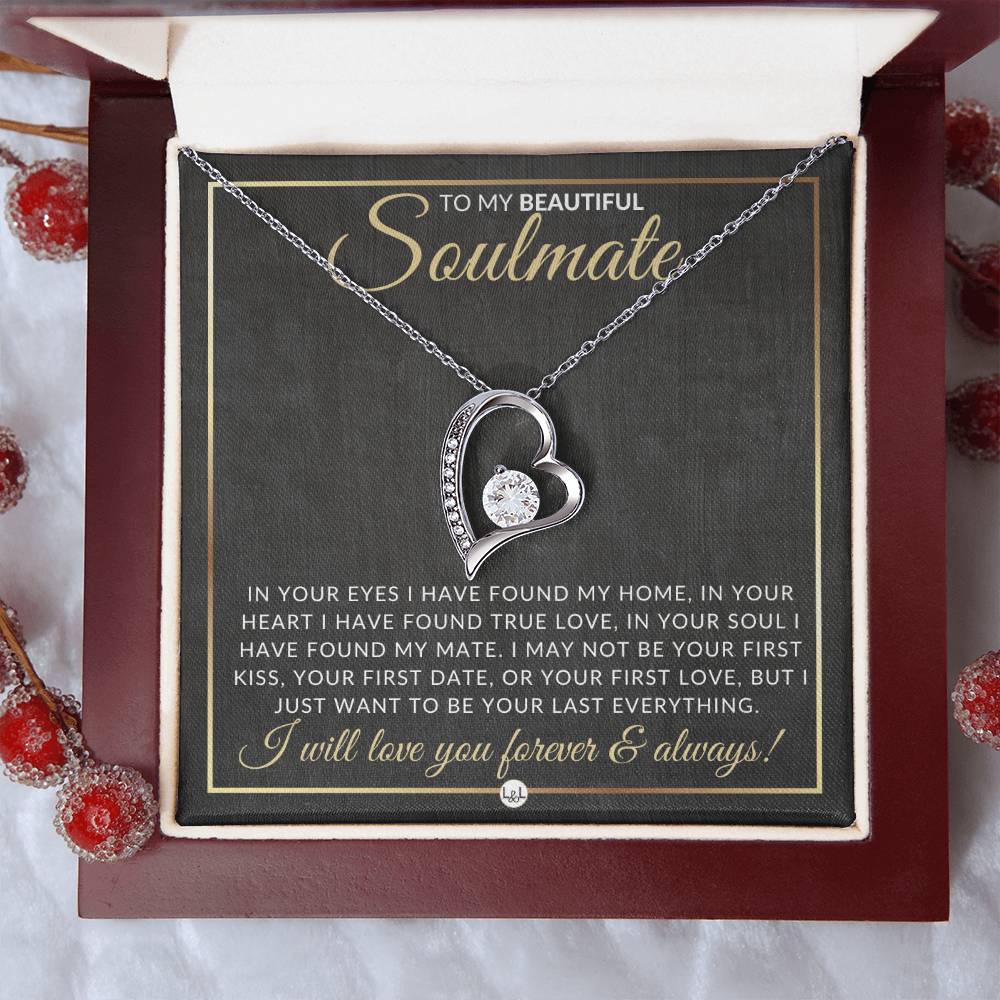 Unique Gift For My Soulmate - Open Heart Pendant Necklace - A Romantic Christmas Gift, Valentine's Day, Birthday or Anniversary Present - Liliana and Liam