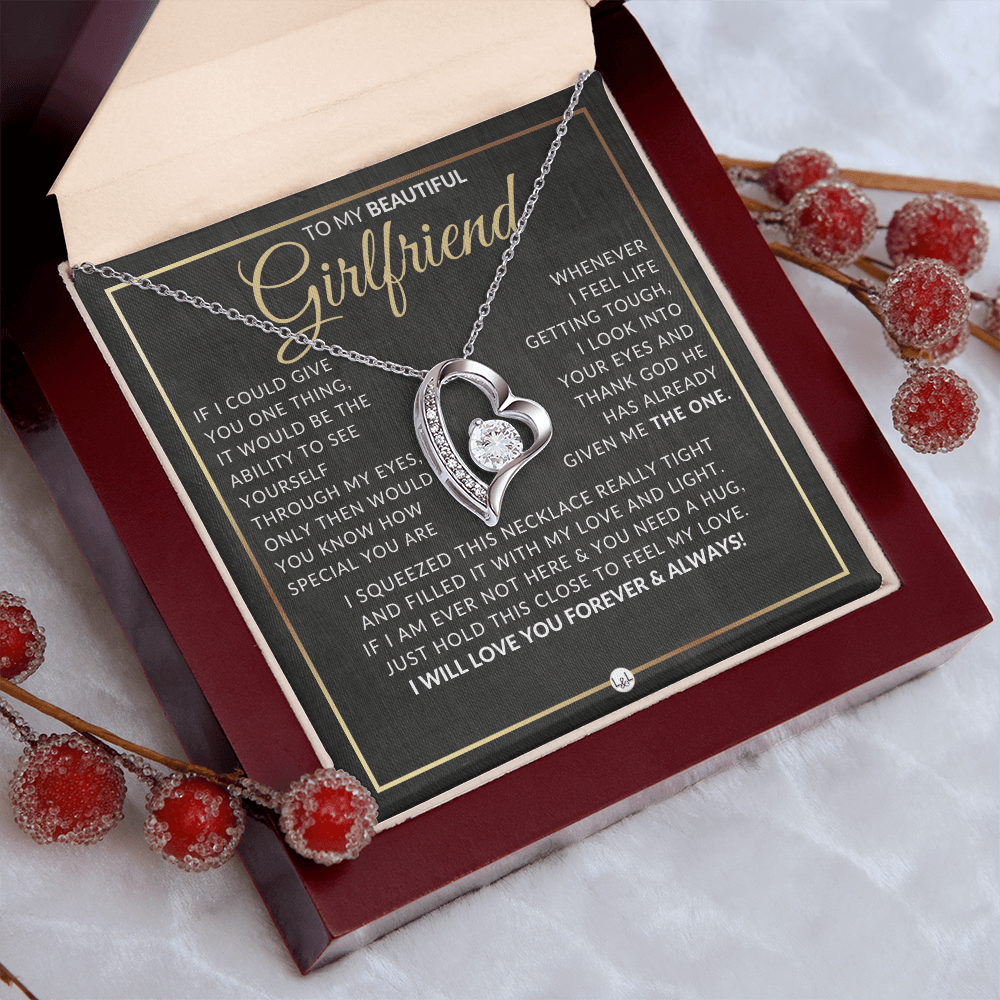 Gift Idea For Girlfriend Who Has Everything - Open Heart Pendant Necklace - Christmas, Valentine's Day, Birthday, Anniversary