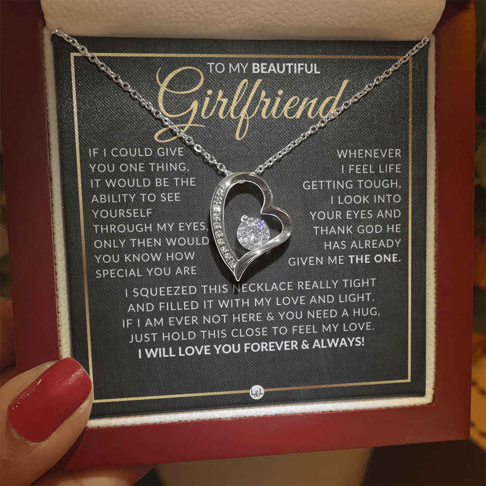 Gift Idea For Girlfriend Who Has Everything - Open Heart Pendant Necklace - Christmas, Valentine's Day, Birthday, Anniversary