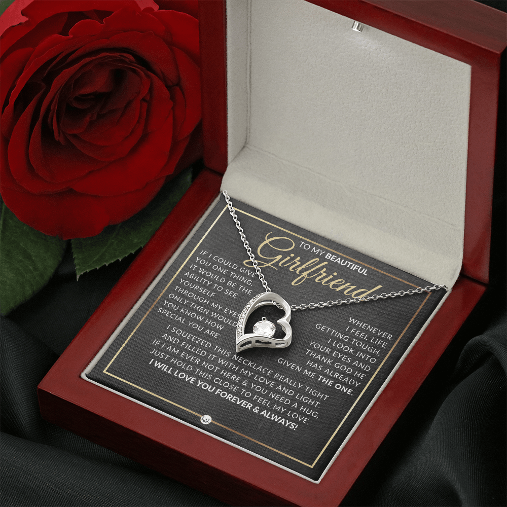 Gift Idea For Girlfriend Who Has Everything - Open Heart Pendant Necklace - Christmas, Valentine's Day, Birthday, Anniversary