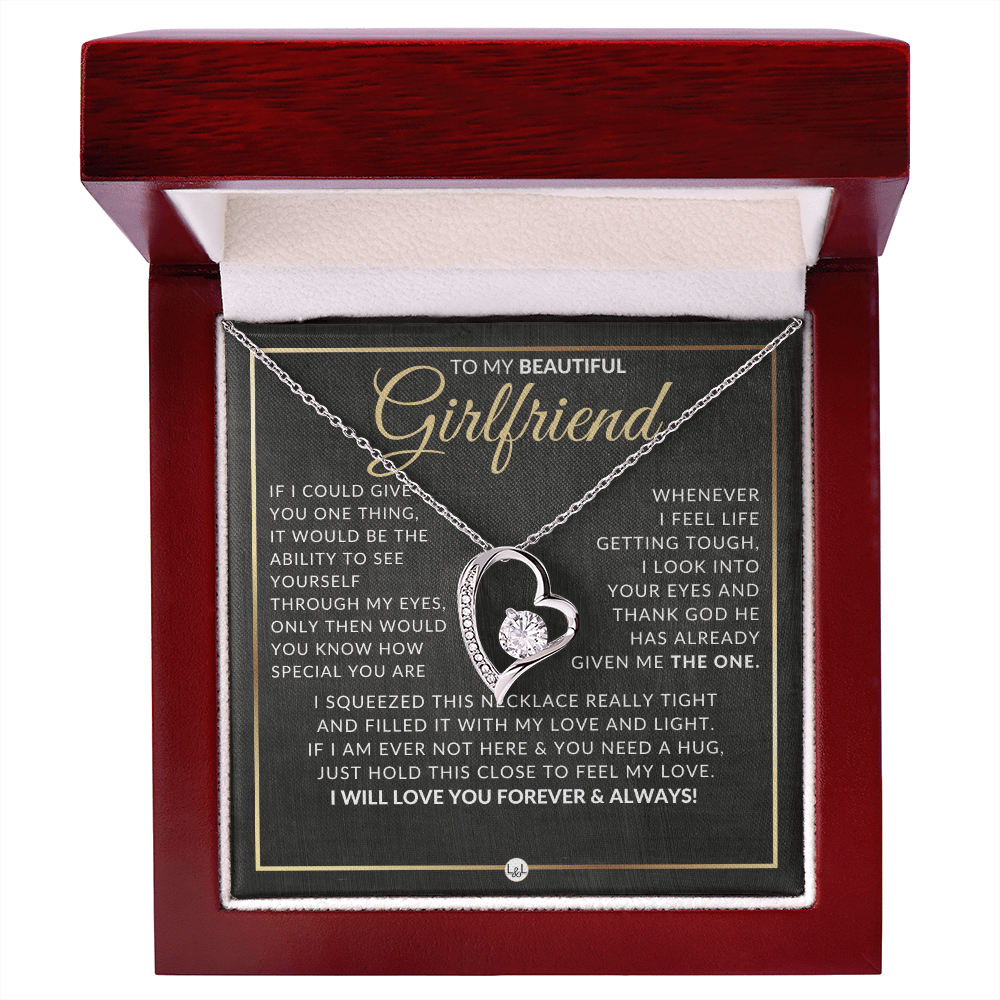 Gift Idea For Girlfriend Who Has Everything - Open Heart Pendant Necklace - Christmas, Valentine's Day, Birthday, Anniversary