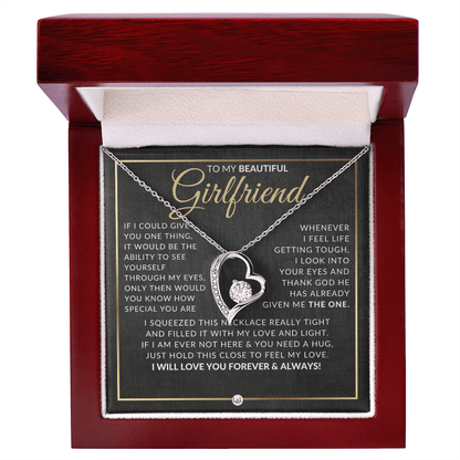 Gift Idea For Girlfriend Who Has Everything - Open Heart Pendant Necklace - Christmas, Valentine's Day, Birthday, Anniversary