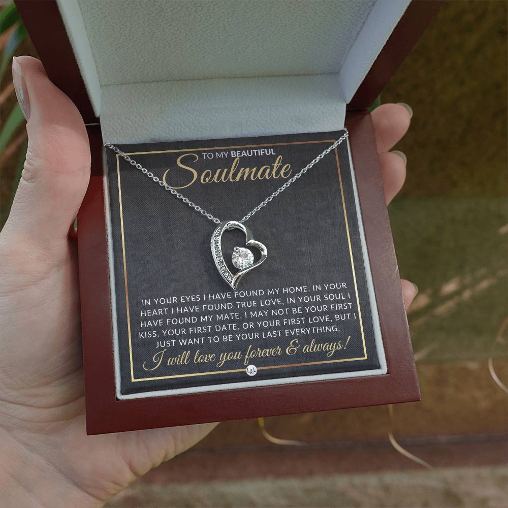 Unique Gift For My Soulmate - Open Heart Pendant Necklace - A Romantic Christmas Gift, Valentine's Day, Birthday or Anniversary Present - Liliana and Liam