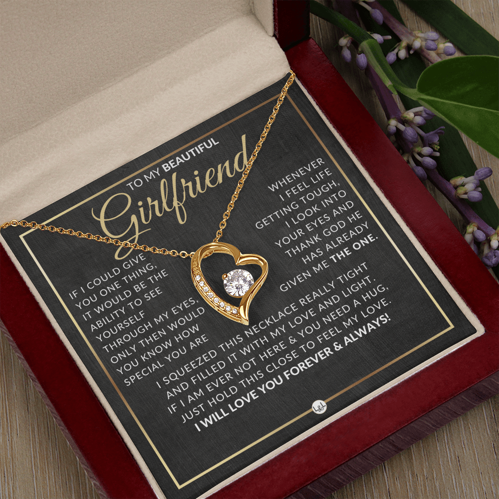 Gift Idea For Girlfriend Who Has Everything - Open Heart Pendant Necklace - Christmas, Valentine's Day, Birthday, Anniversary