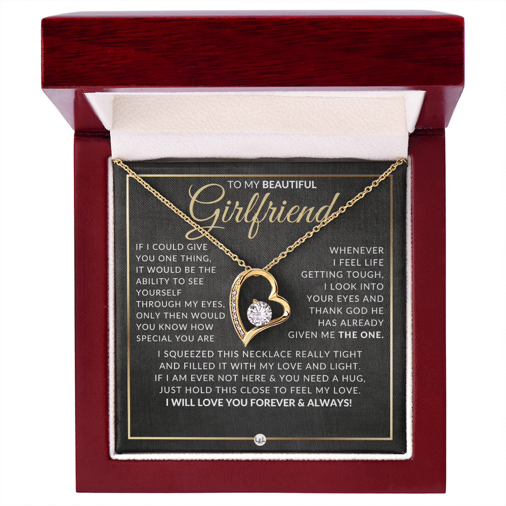 Gift Idea For Girlfriend Who Has Everything - Open Heart Pendant Necklace - Christmas, Valentine's Day, Birthday, Anniversary