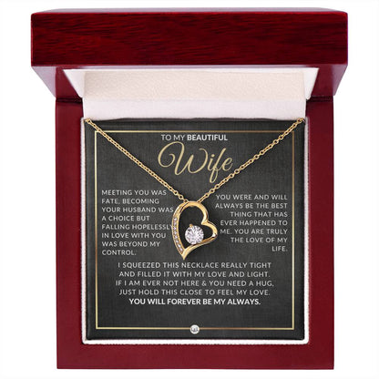 Heartfelt Gift For Wife - Open Heart Pendant Necklace - Sentimental and Romantic Christmas, Valentine's Day, Birthday, or Anniversary Present - Liliana and Liam