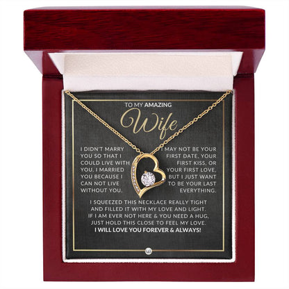 Gift For Wife After Marriage - Beautiful Women's Open Heart Pendant Necklace + Heartfelt Message - Liliana and Liam