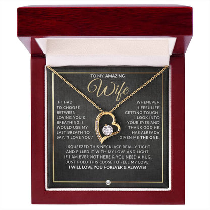 Romantic Gift For Wife - Open Heart Pendant Necklace - Sentimental and Romantic Christmas, Valentine's Day, Birthday, or Anniversary Present - Liliana and Liam