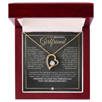 Heartfelt Gift For Girlfriend - Open Heart Pendant Necklace - Sentimental and Romantic Christmas, Valentine's Day, Birthday or Anniversary Present - Liliana and Liam
