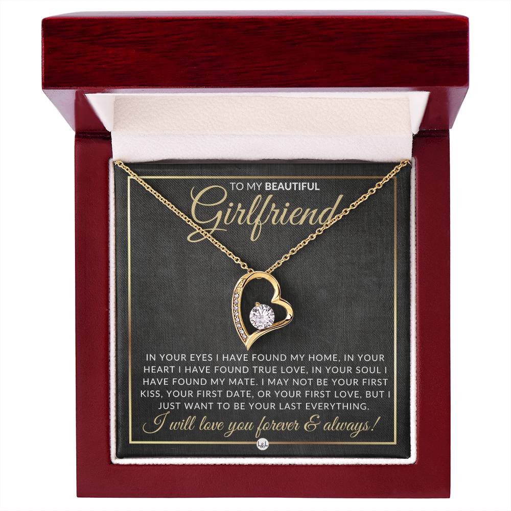 Unique Gift For Girlfriend - Open Heart Pendant Necklace - Sentimental and Romantic Christmas, Valentine's Day, Birthday or Anniversary Present