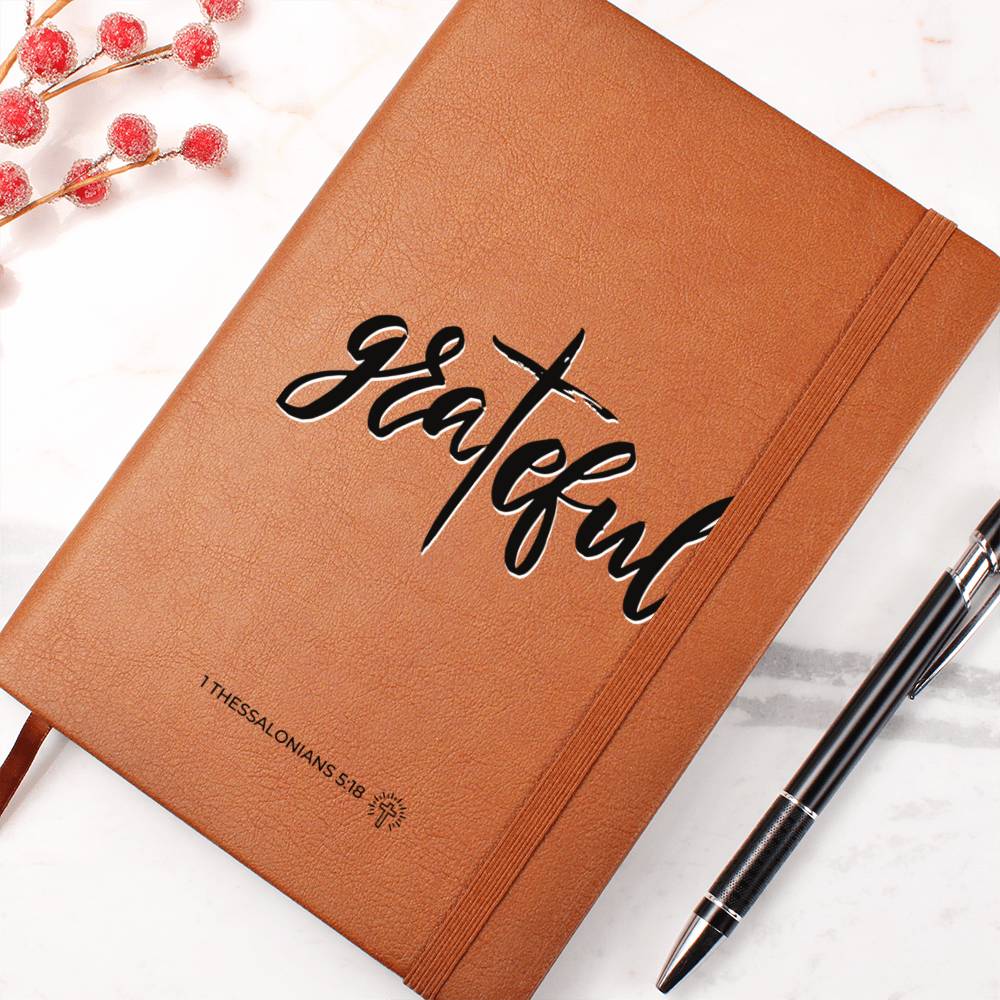 Christian Notebook - In Every Thing Give Thanks - 1 Thessalonians 5:18 - Inspirational Leather Journal - Encouragement, Birthday or Christmas Gift