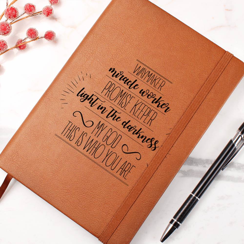 Christian Notebook - Way Maker, Promis Keeper - Inspirational Leather Journal - Encouragement, Birthday or Christmas Gift